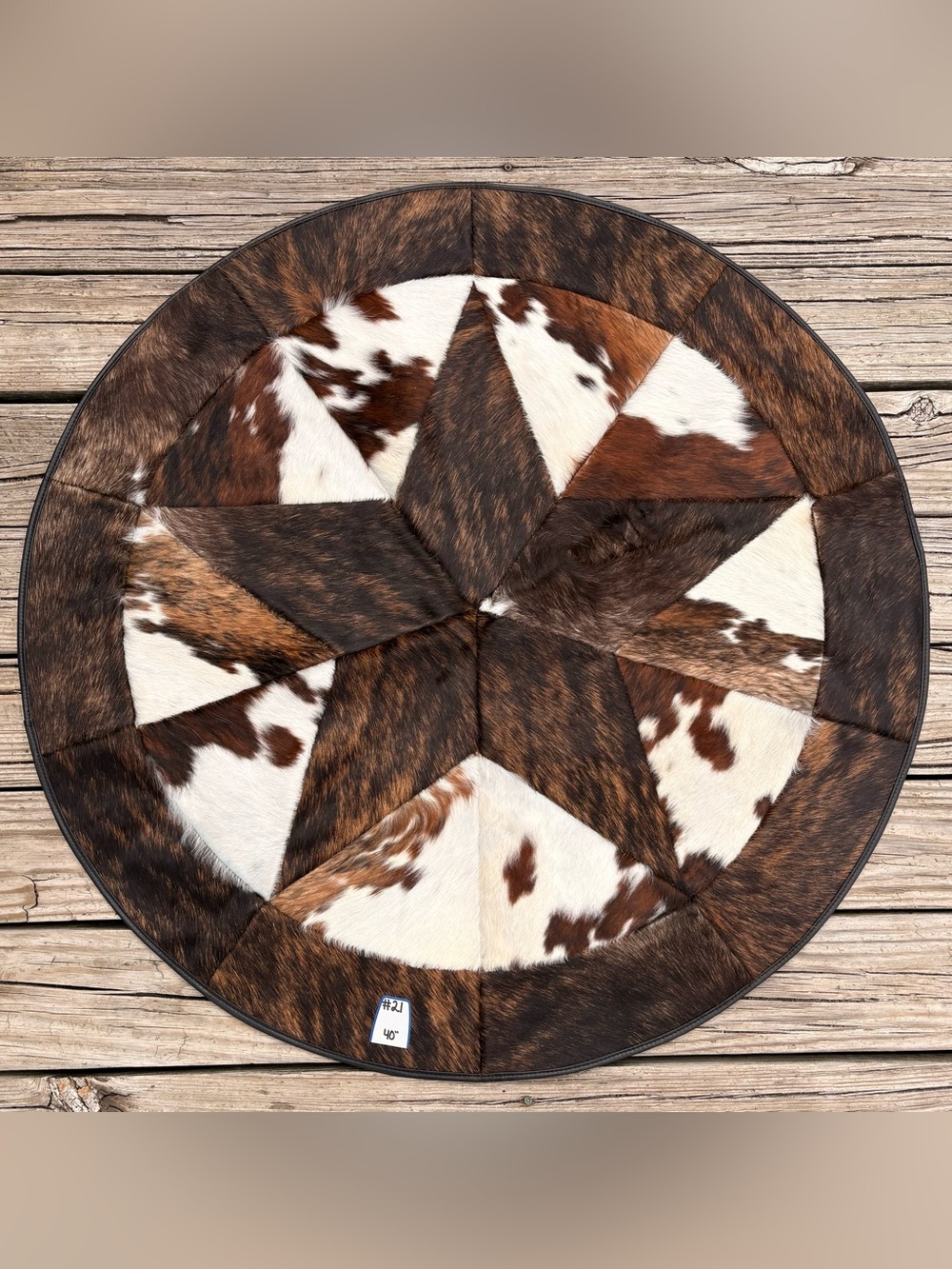 Authentic Cowhide Star Accent Rug